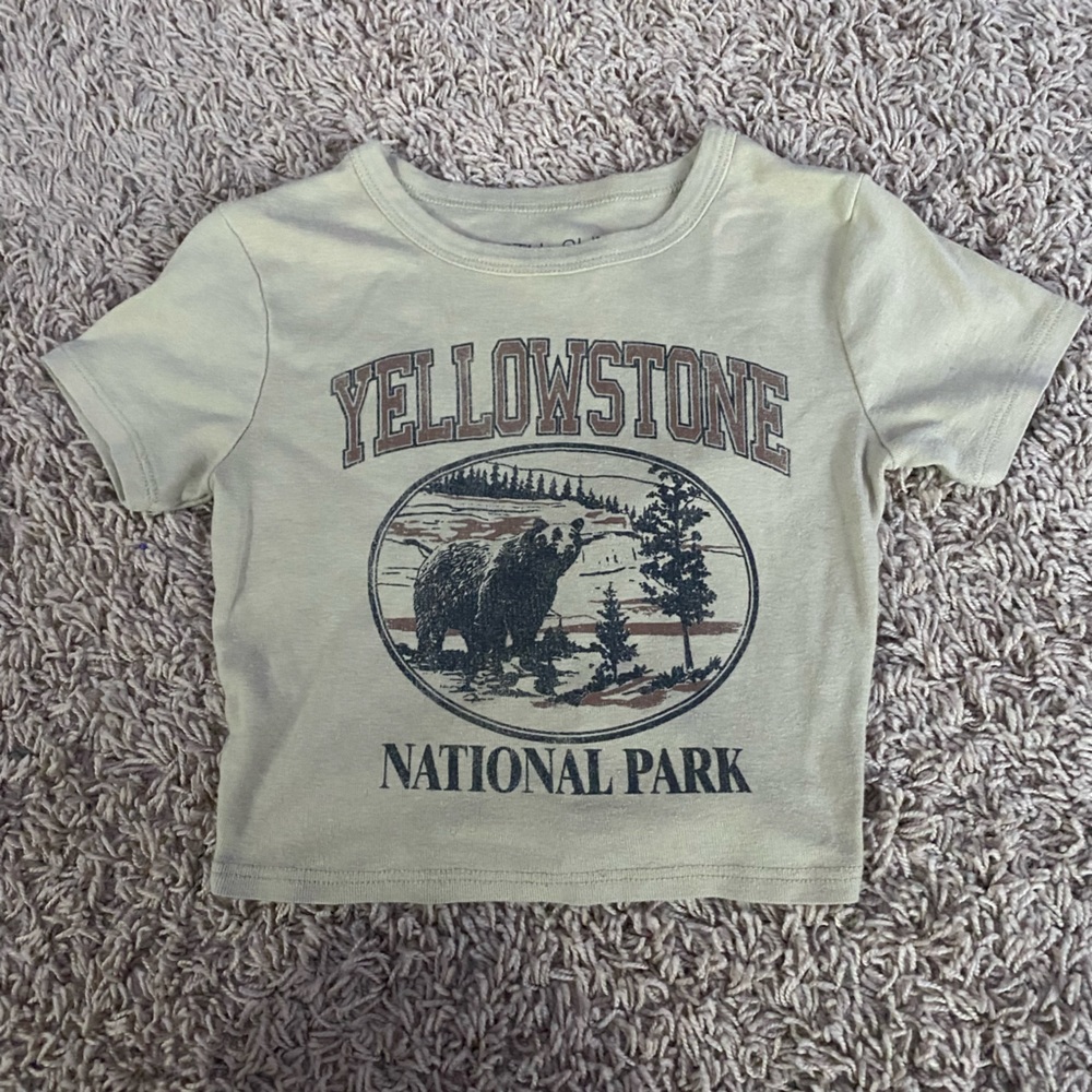 Cute, yellow stone crop top/ baby tee